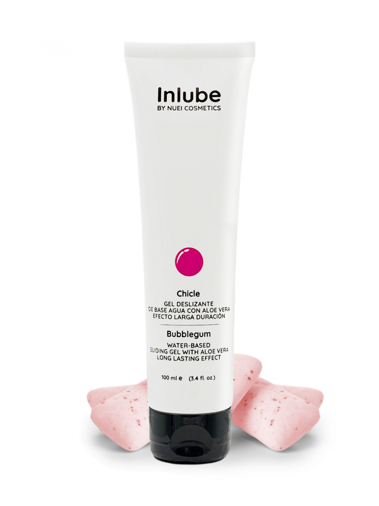 Гель на водной основе с ароматом и вкусом бубль гум "Nuei Inlube Bubblegum" с алоэ вера, 100ml 